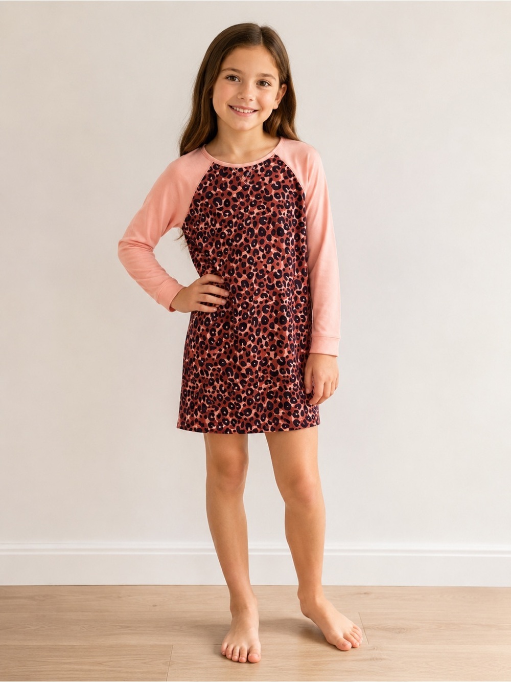 NWT GIRLS M 7 / 8 PINK PAJAMA SLEEP DRESS NIGHTGOWN CAT & JACK